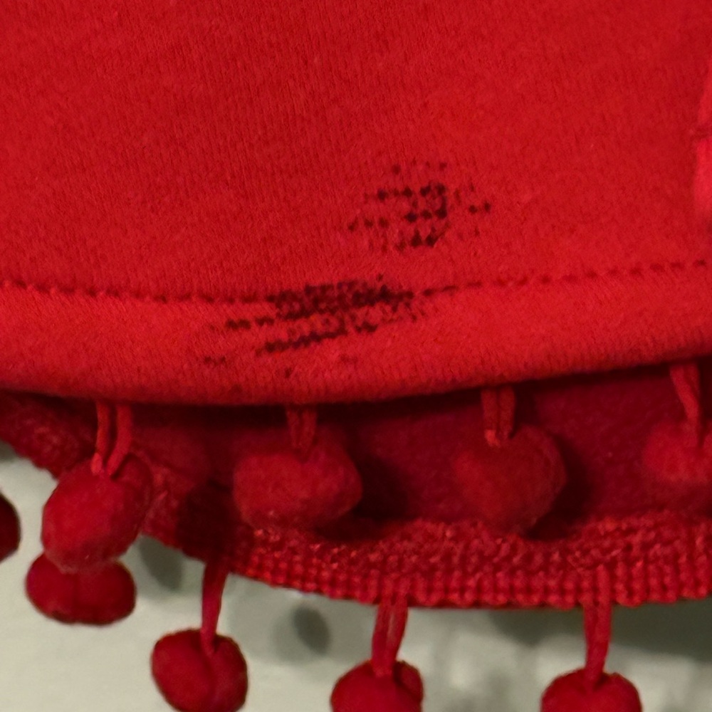 Toddler XS S Girl’s 4 5 Red Fringed Hoodie Coat Jacket Christmas Holiday 4T Cozy - Picture 3 of 4